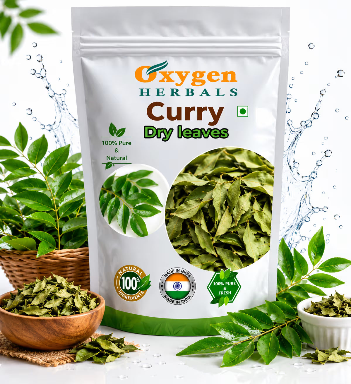 Oxygen Herbals Curry Leaves / Karuveppillai Dried Leaves Granules - 130 g
