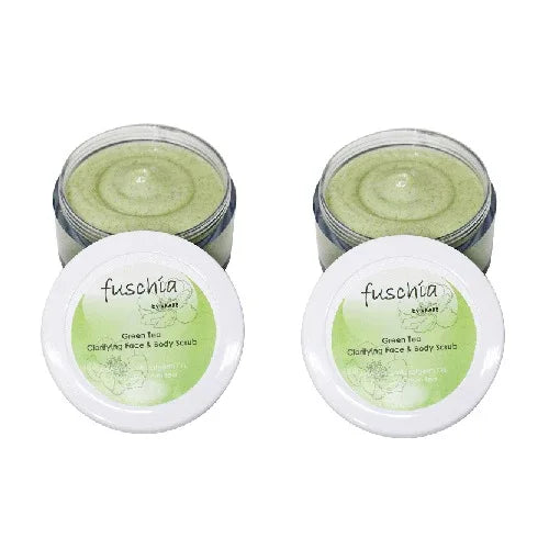Fuschia - Green Tea - Face & Body Clarifying Scrub ( 15g, Pack of 2 ) - Orgoshops