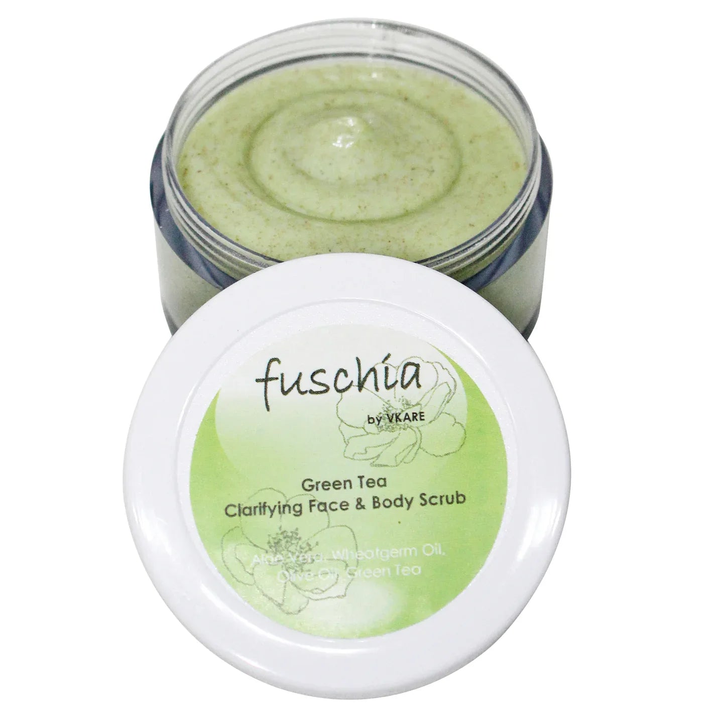 Fuschia - Green Tea - Face & Body Clarifying Scrub ( 15g, Pack of 2 ) - Orgoshops