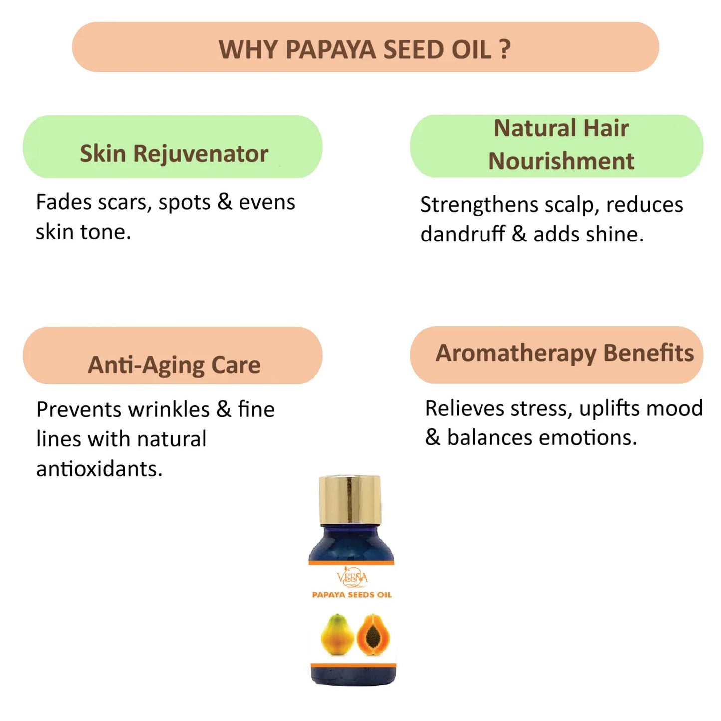 Veena Papaya Seed Essential and Fragrance Oil - 60ml - Orgoshops