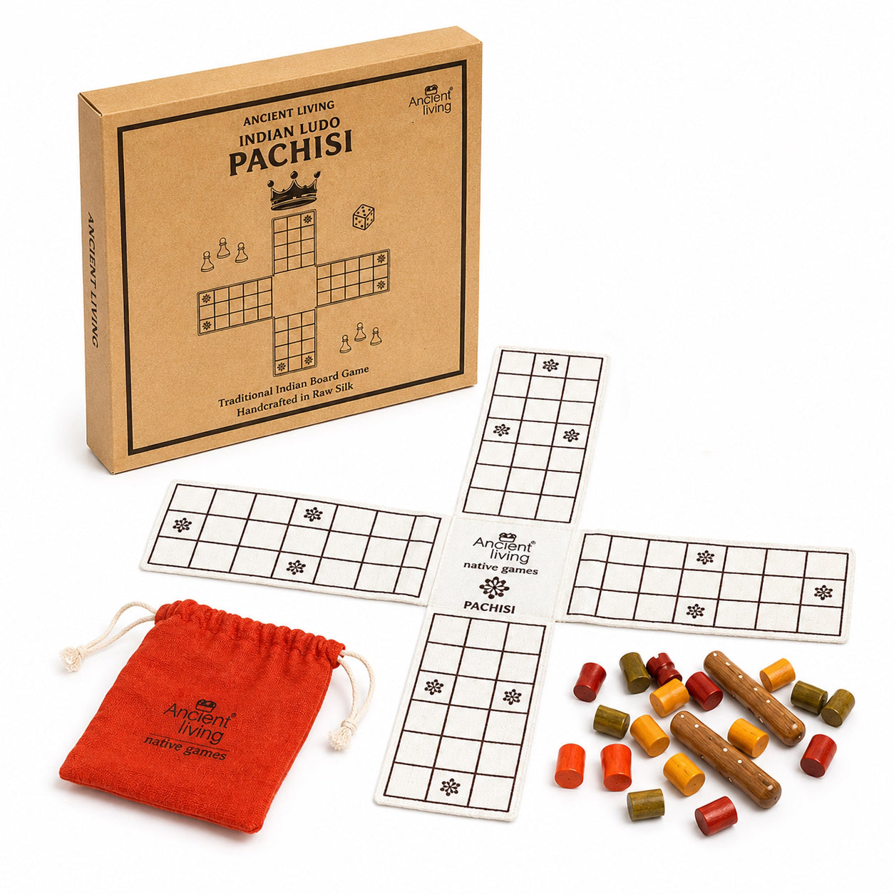 Pachisi / Ludo / Indian ludo / chausar / Indian board game (Crafted in raw Silk)