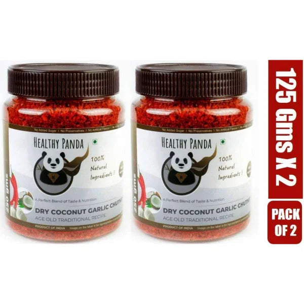 Healthy Panda Dry Coconut Garlic Chutney - 250 g (125g Pack of 2) - Orgoshops