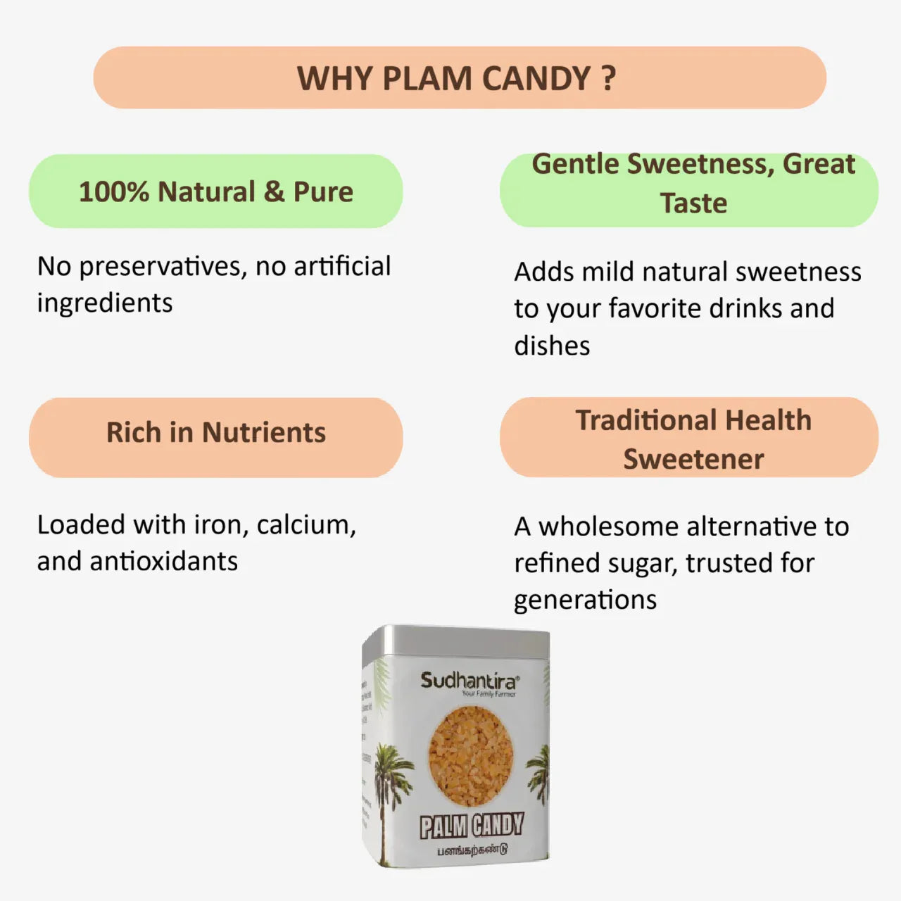Sudhantira Palm Candy - 500g - Orgoshops