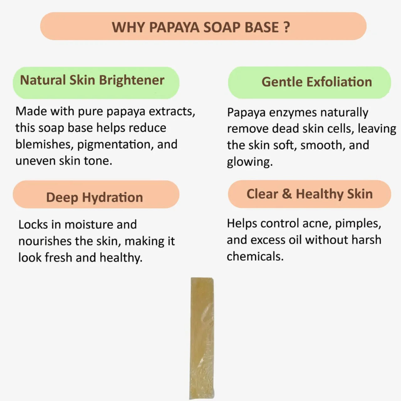 Veena Papaya Transparent Soap Base - 1 kg - Orgoshops