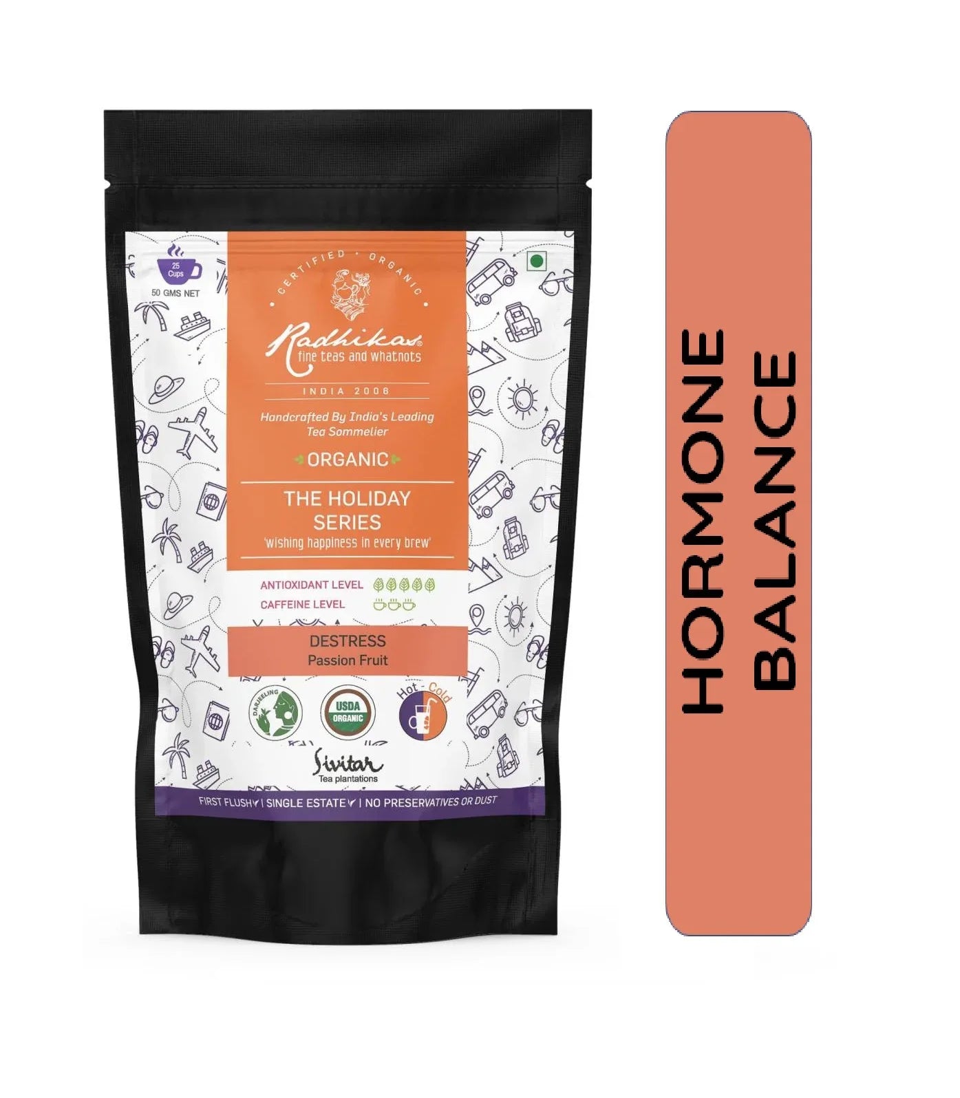 Destress Passion Fruit | Cold & Hot Brew | (50 gm) Makes 25 Cups - Orgoshops