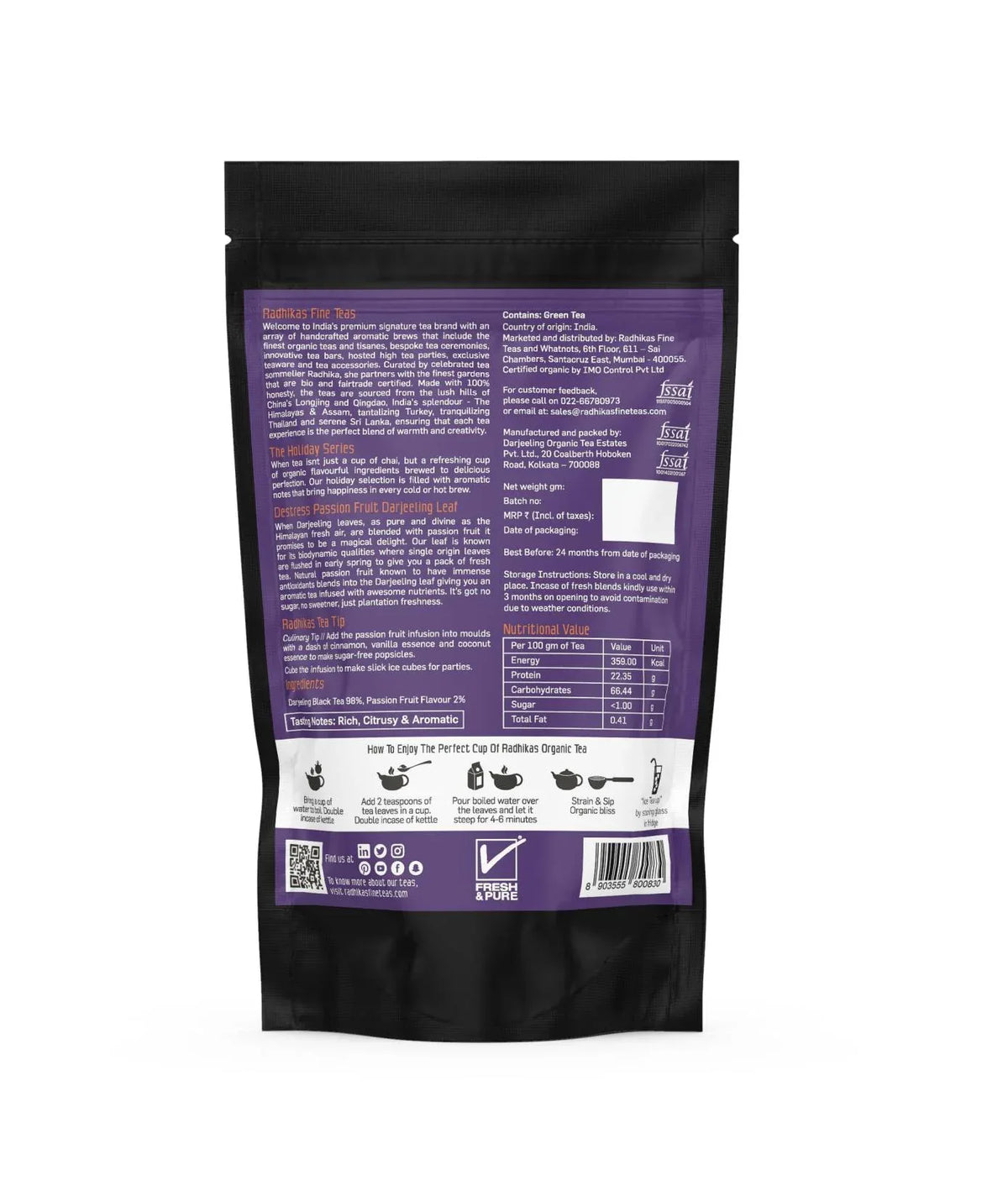 Destress Passion Fruit | Cold & Hot Brew | (50 gm) Makes 25 Cups - Orgoshops