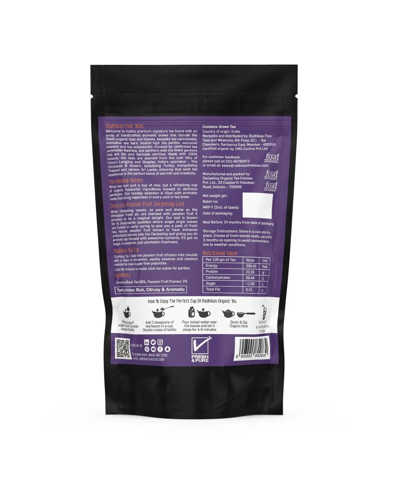 Destress Passion Fruit | Cold & Hot Brew | (50 gm) Makes 25 Cups - Orgoshops