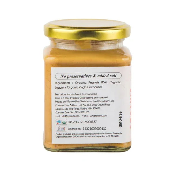 Praakritik Peanut Butter (Jaggery Sweetened)-250g - Orgoshops