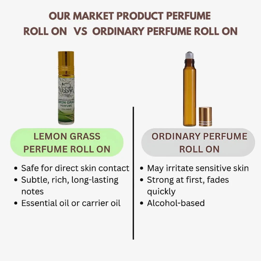 Veena Lemon Grass Perfume Roll on - 10 ml ( Pack of 2 ) - Orgoshops