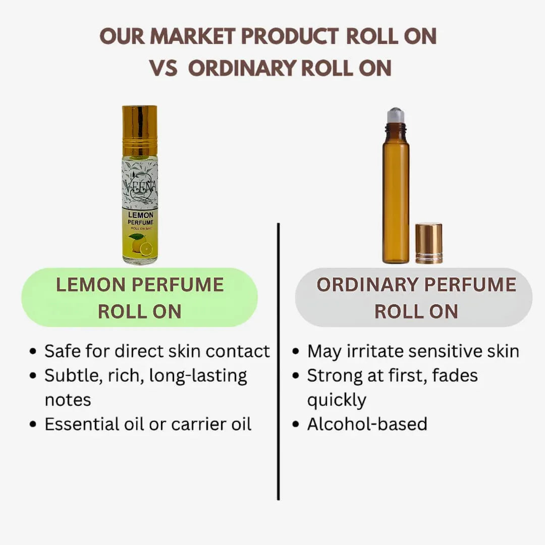 Veena Lemon Perfume Roll On - 10 ml ( Pack of 3 ) - Orgoshops