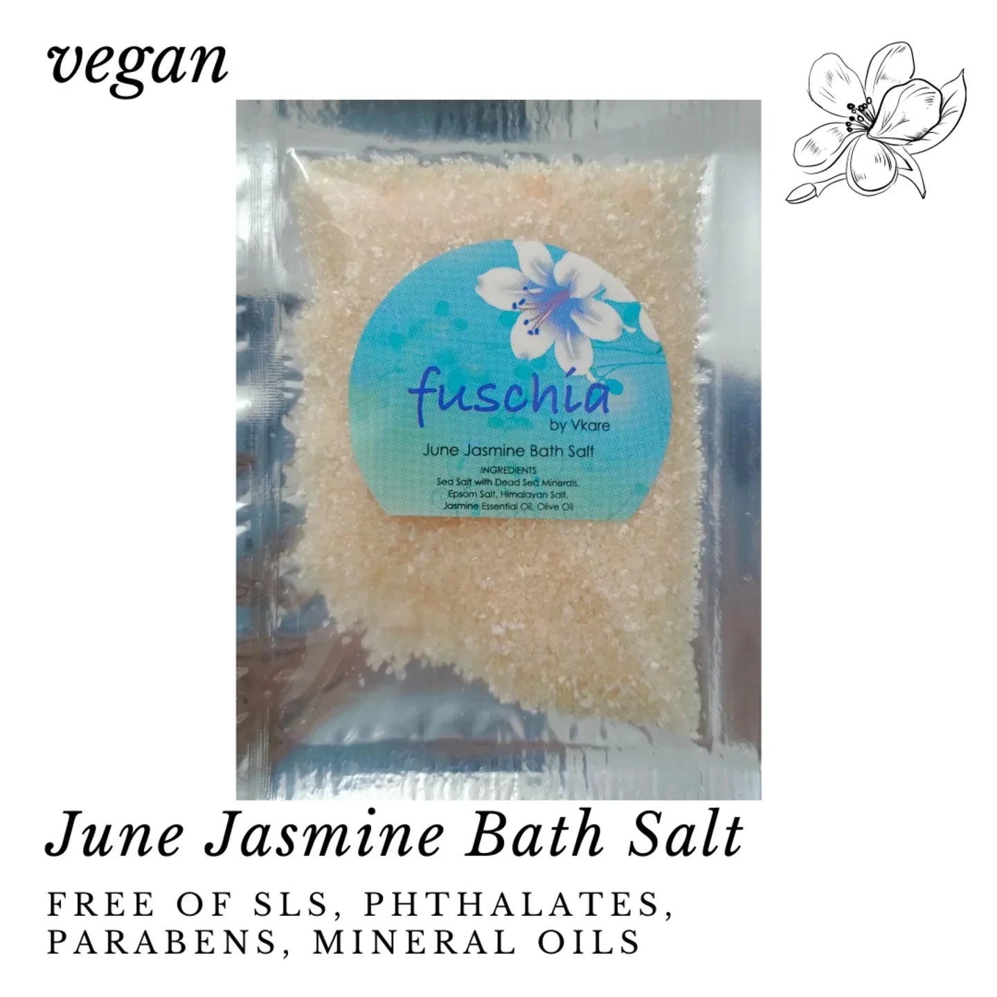 Fuschia - June Jasmine Bath Salt - 15 gms(pack of 3) - Orgoshops