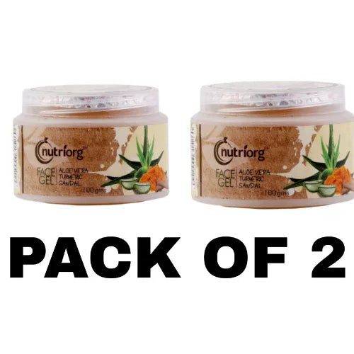 Nutriorg Aloevera Face Gel sandal Turmeric - 100g ( Pack of 2 ) - Orgoshops
