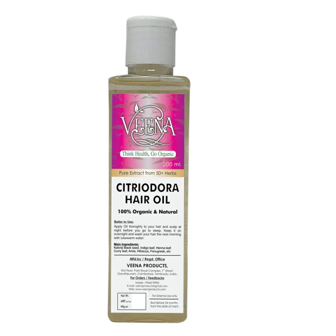 Veena Citriodora Hair Oil for Stop Hair Fall - 200 ml - Orgoshops