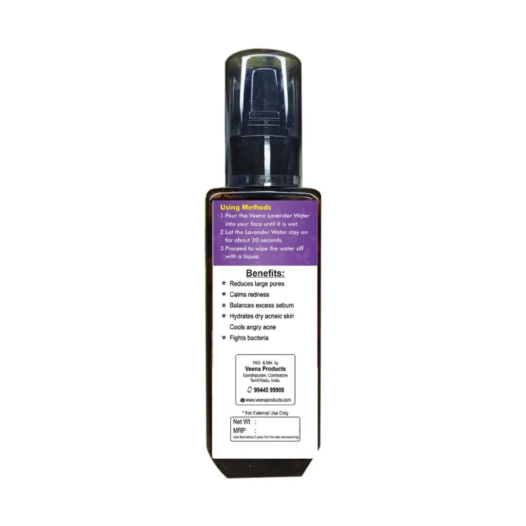 Veena Lavender Distilled Face Water - 100ml - Orgoshops
