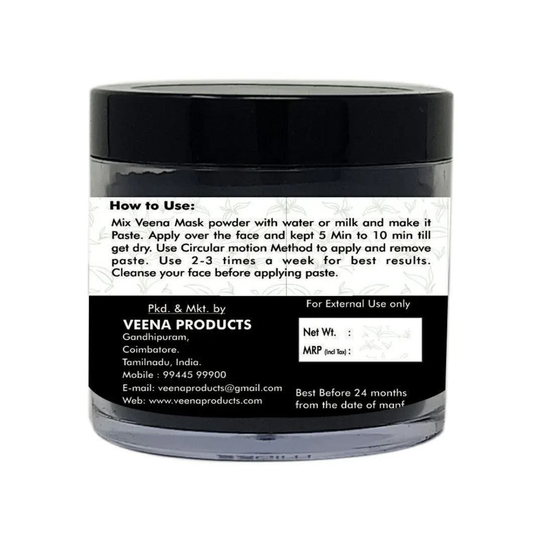 Veena Activated Charcoal (Pine) Face Pack - 30g - Orgoshops