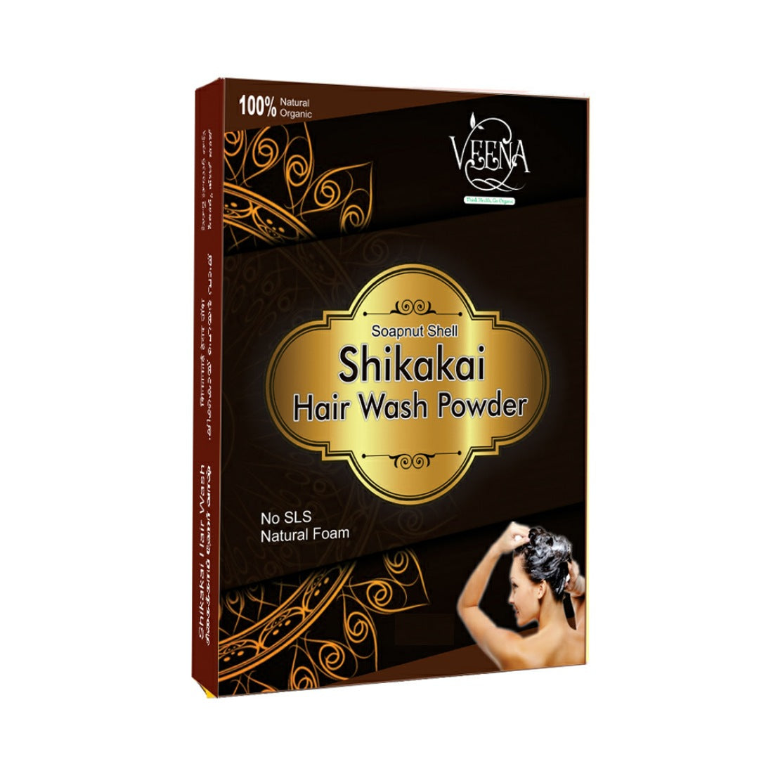 Veena Shikakai Powder Soapnut Shell - 400g ( Pack of 2 )