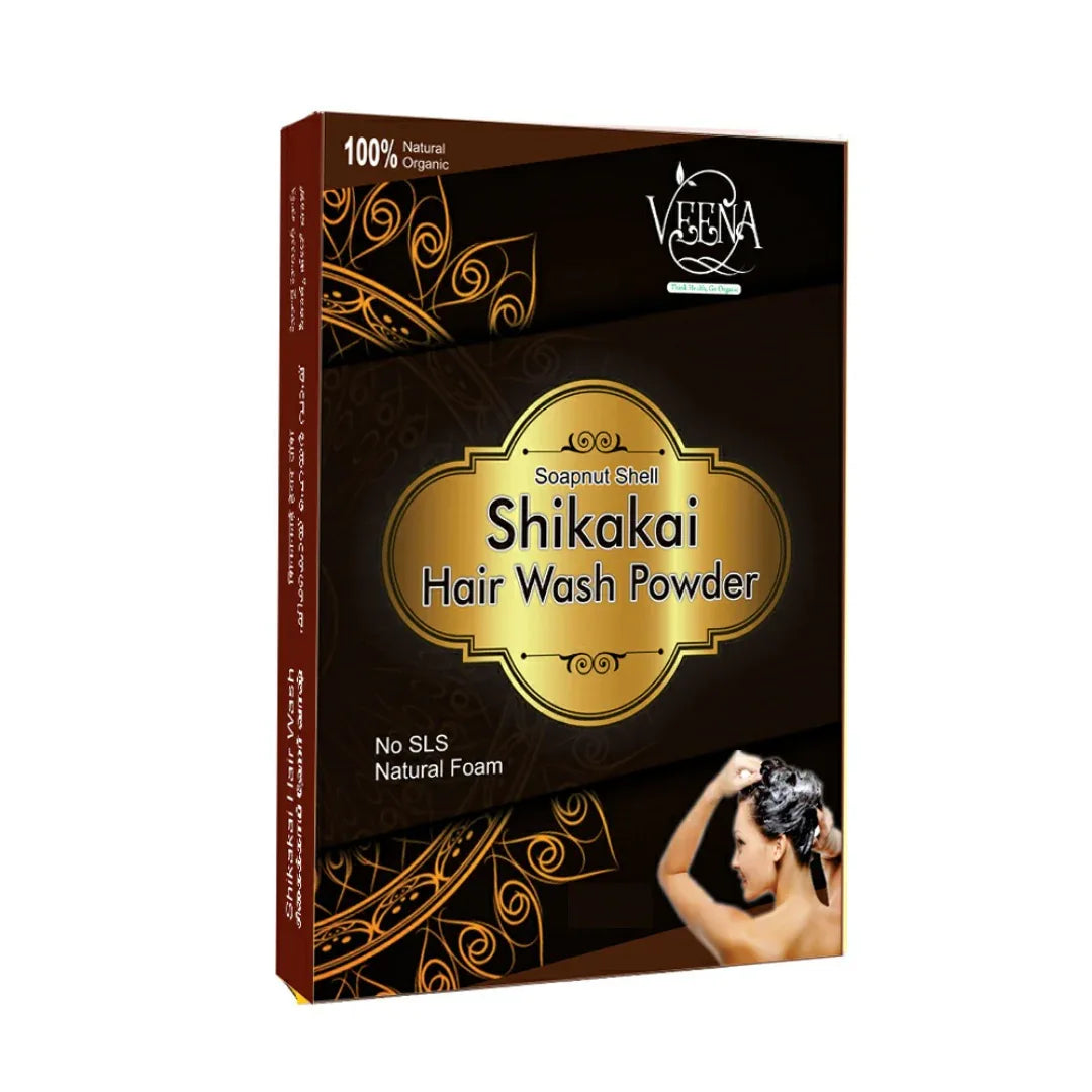 Veena Shikakai Powder Soapnut Shell - 400g ( Pack of 2 ) - Orgoshops