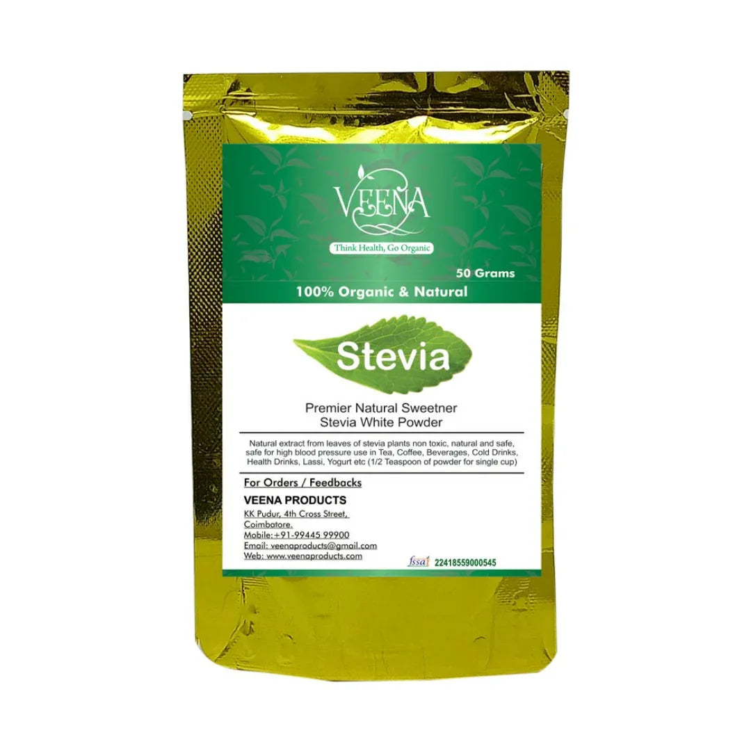 Veena : Products Stevia Powder ( White ) - 50g ( Pack of 2 ) - Orgoshops