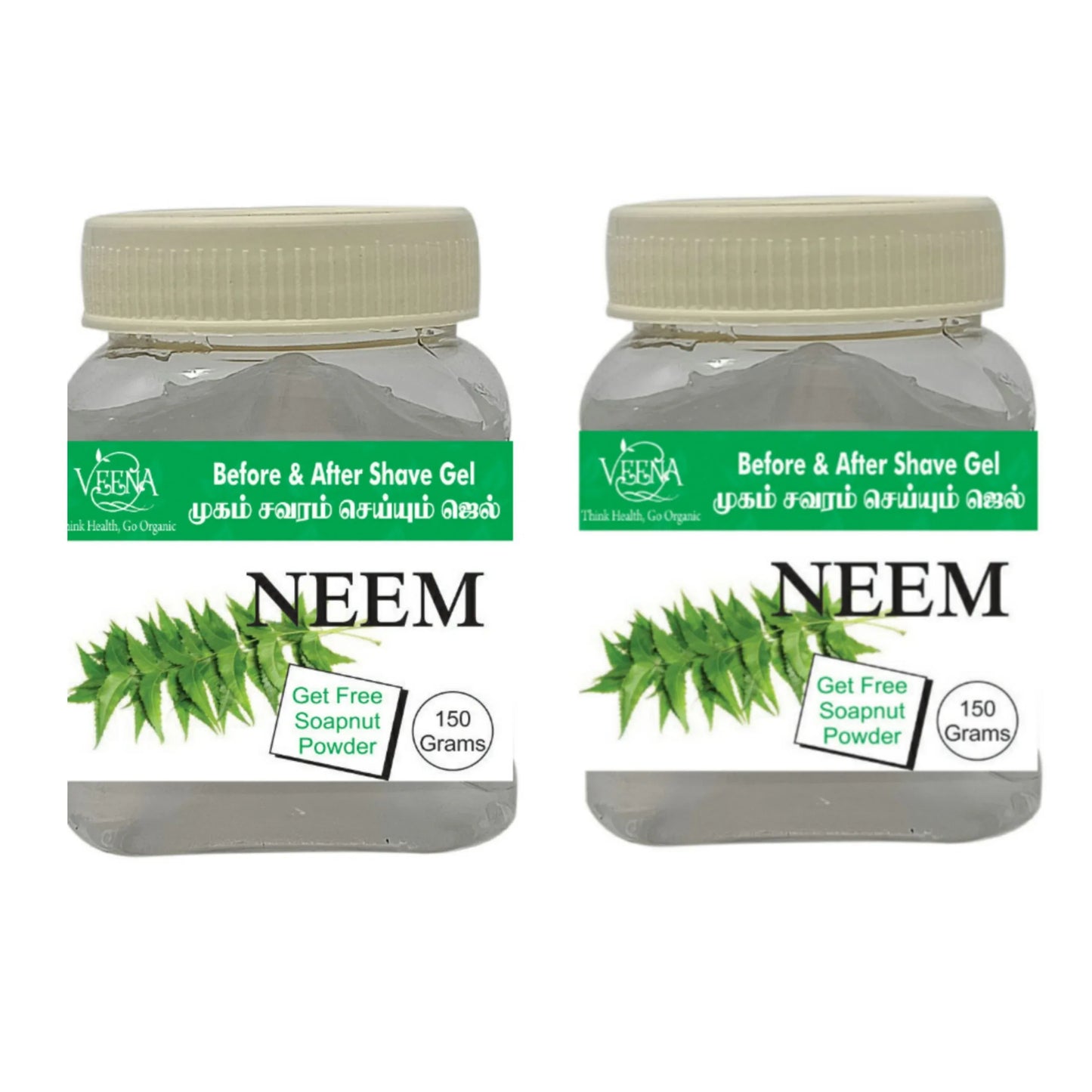 Veena : Products Before and After Shaving Gel ( Neem with Free Soapnut Powder ) - 150g (Pack Of 2 ) - Orgoshops