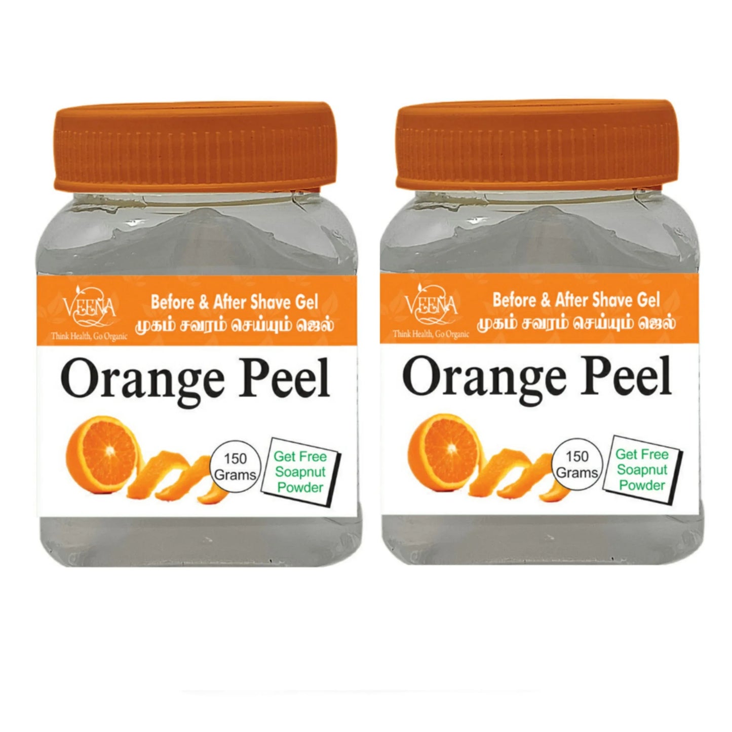 Veena : Products Before and After Shaving Gel ( Orange Peel with Free Soapnut Powder ) - 150g ( Pack Of 2 ) - Orgoshops