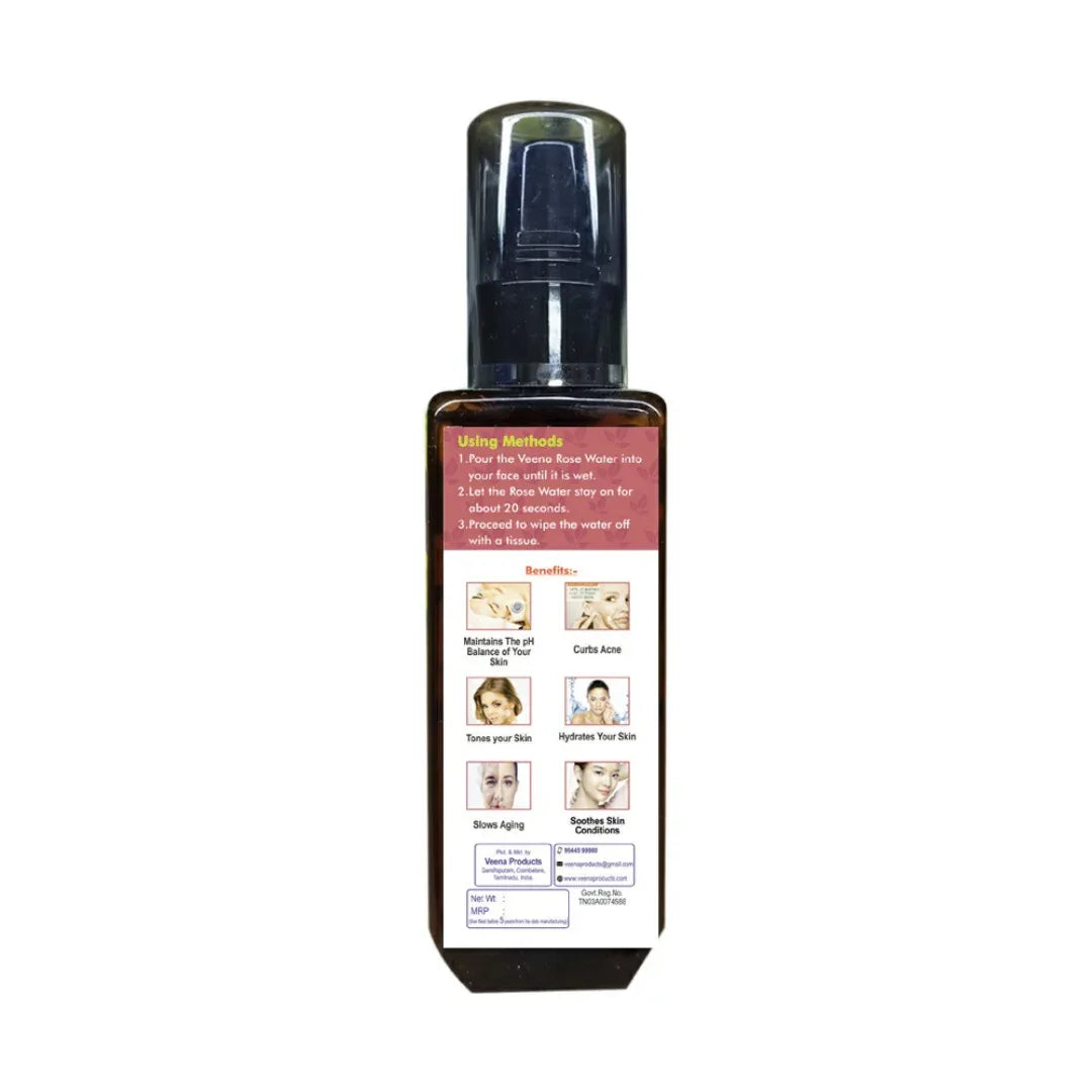 Veena Rose Distilled Face water - 100ml ( Pack of 2 ) - Orgoshops