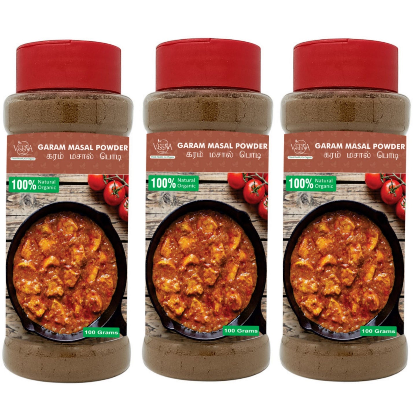 Veena : Products Garam Masala Powder - 100g ( Pack of 3 )