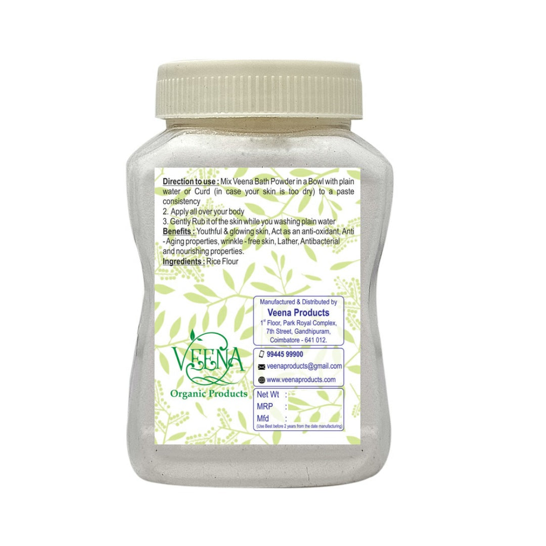 Veena Rice floor Organic Luxury Bath Powder -250g ( Pack of 2 )