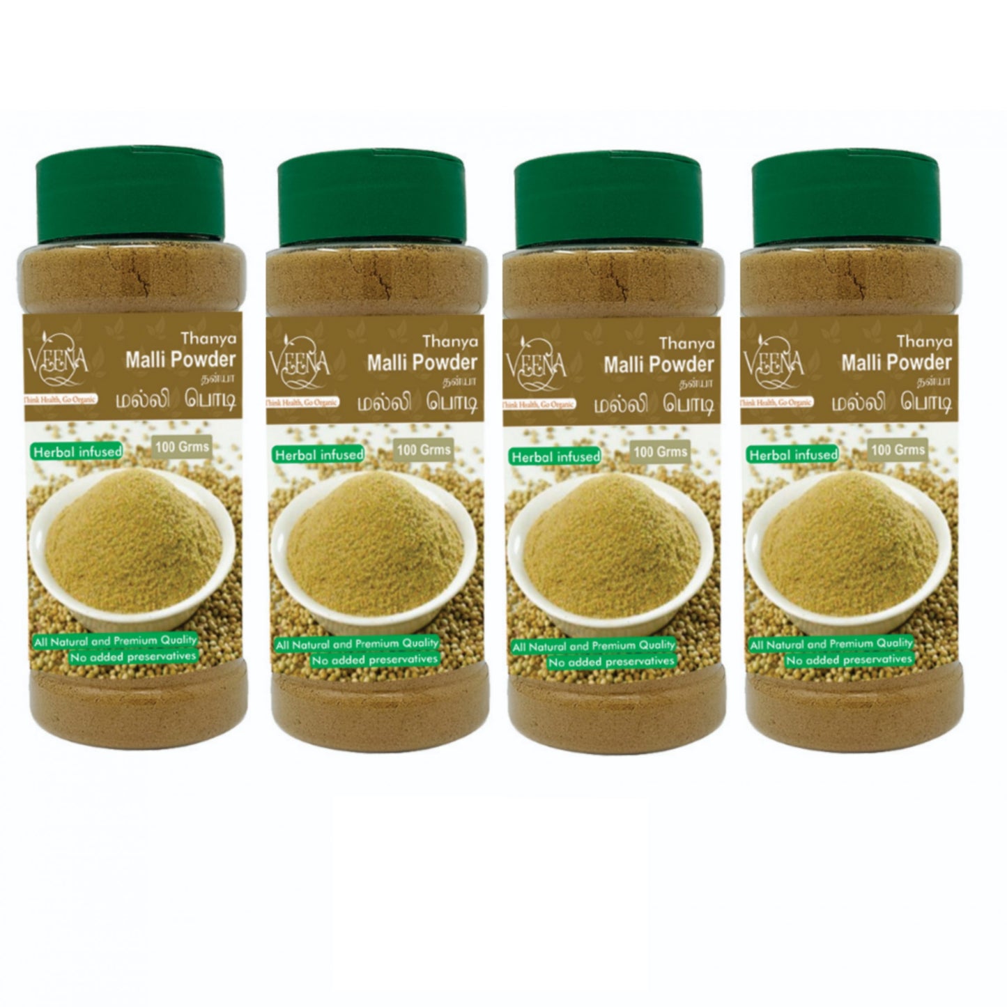 Veena : Products Thanya Coriander Powder - 100g ( Pack of 4 )
