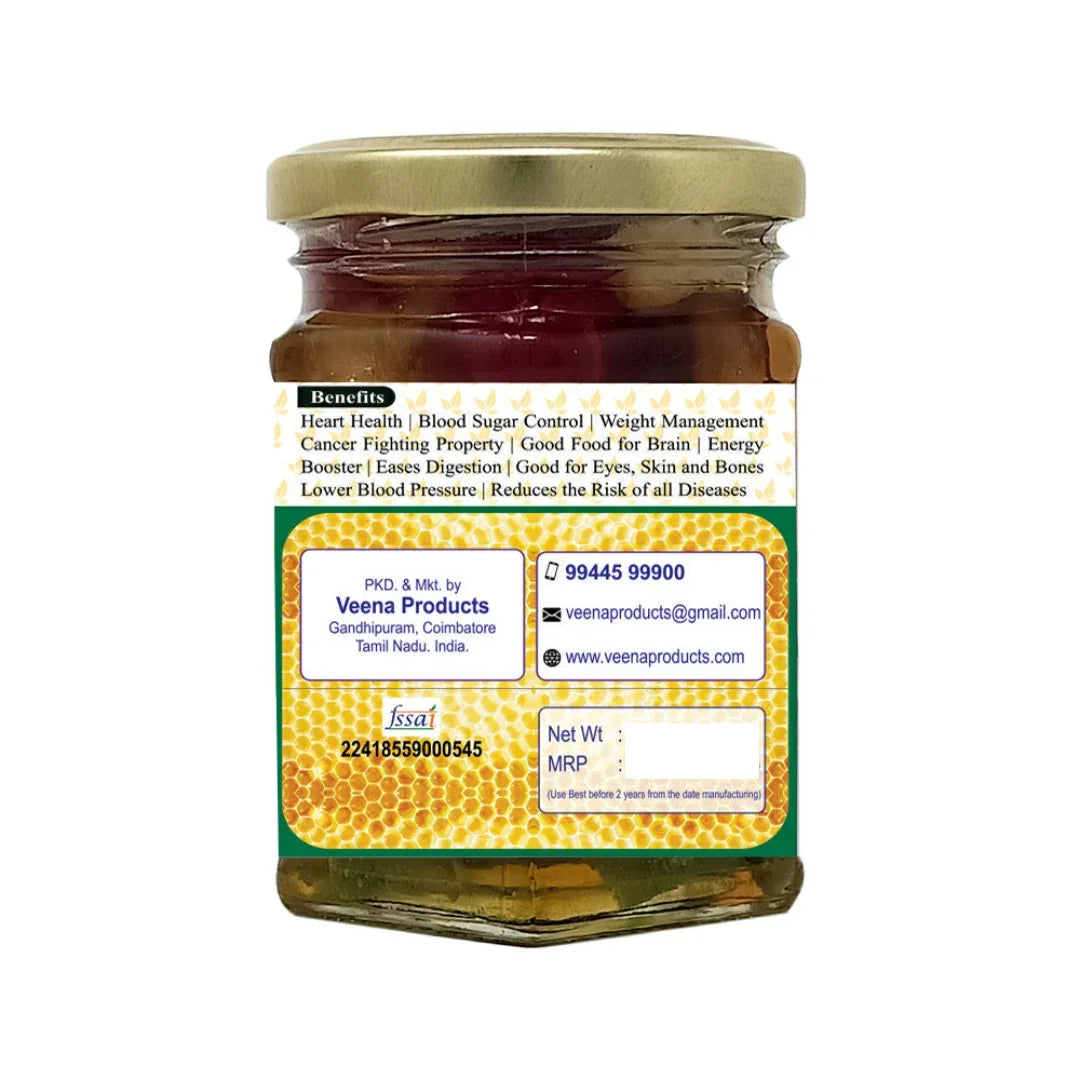 Veena : Products 100 % Natural Organic Honey Based Mixed Dry Fruits - 250 g - Orgoshops