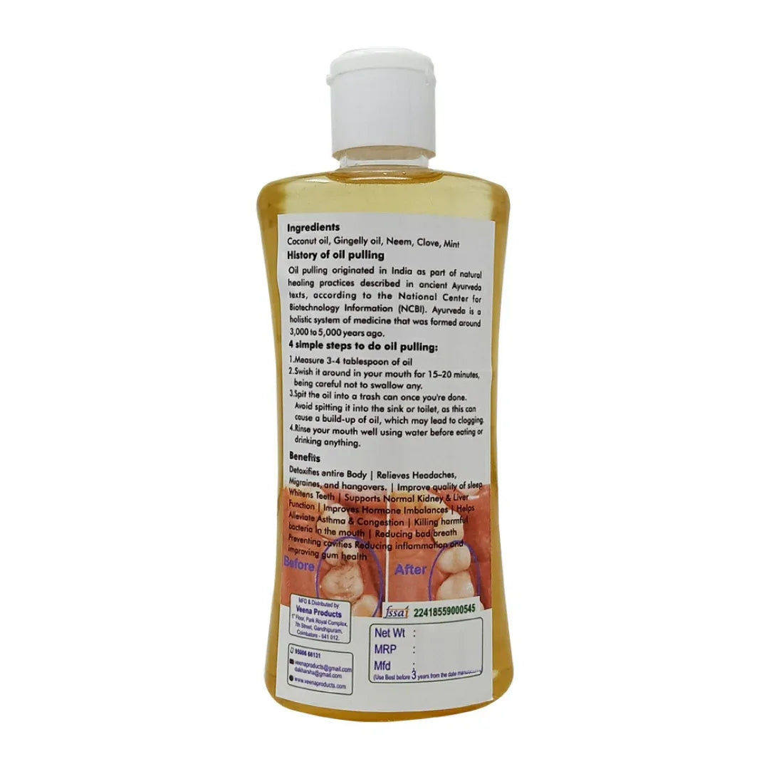 Veena Natural Organic Herbal Oral Detox Oil Pulling ( Oil ) - 250ml ( Pack of 2 ) - Orgoshops