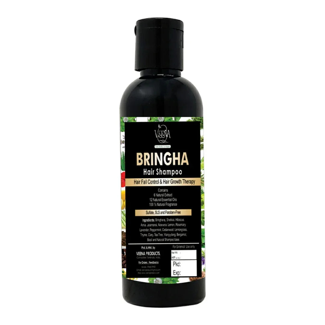 Veena Bringha Hair Wash Shampoo Liquid - 200ml - Orgoshops