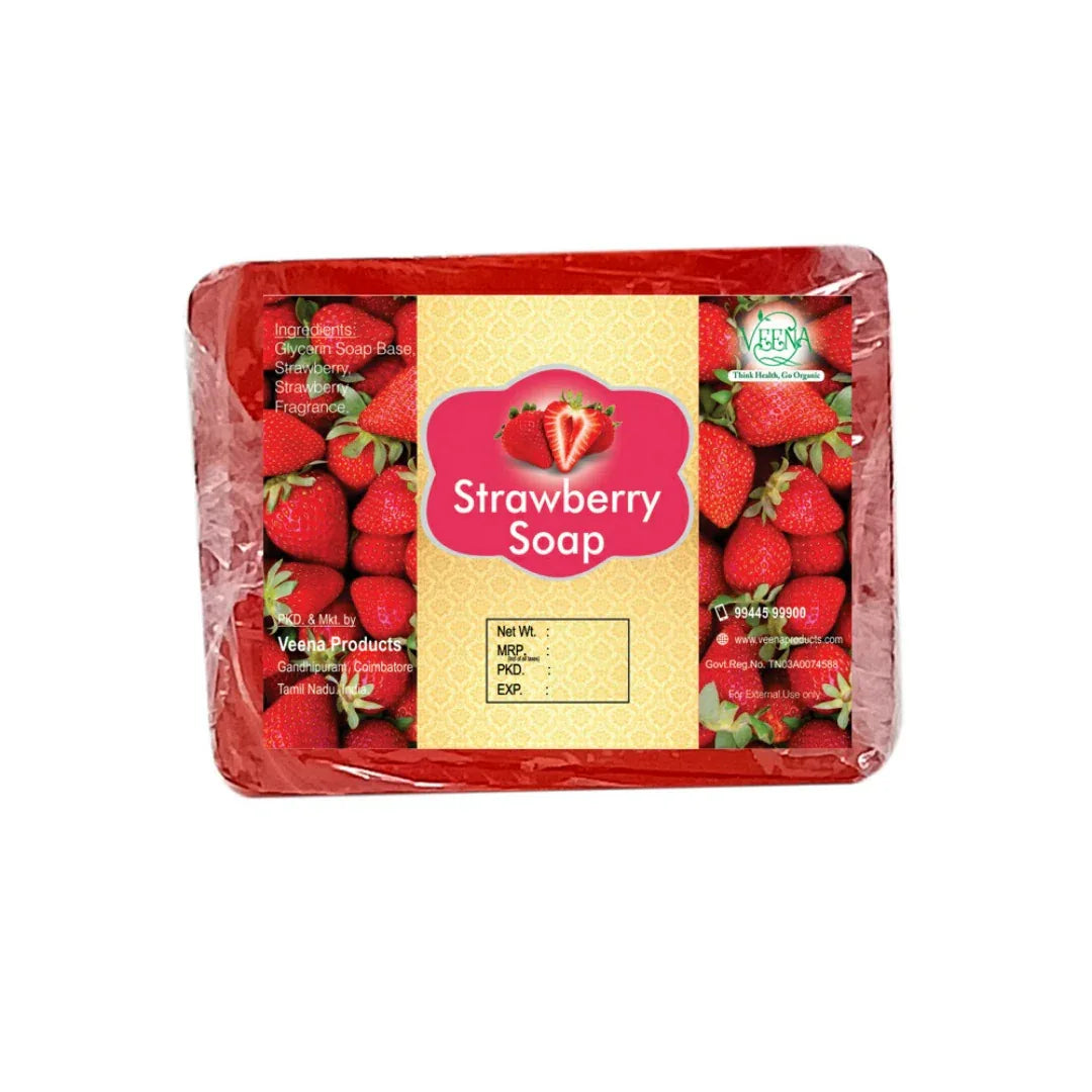 Veena Strawberry Soap - 100g ( Pack of 2 ) - Orgoshops