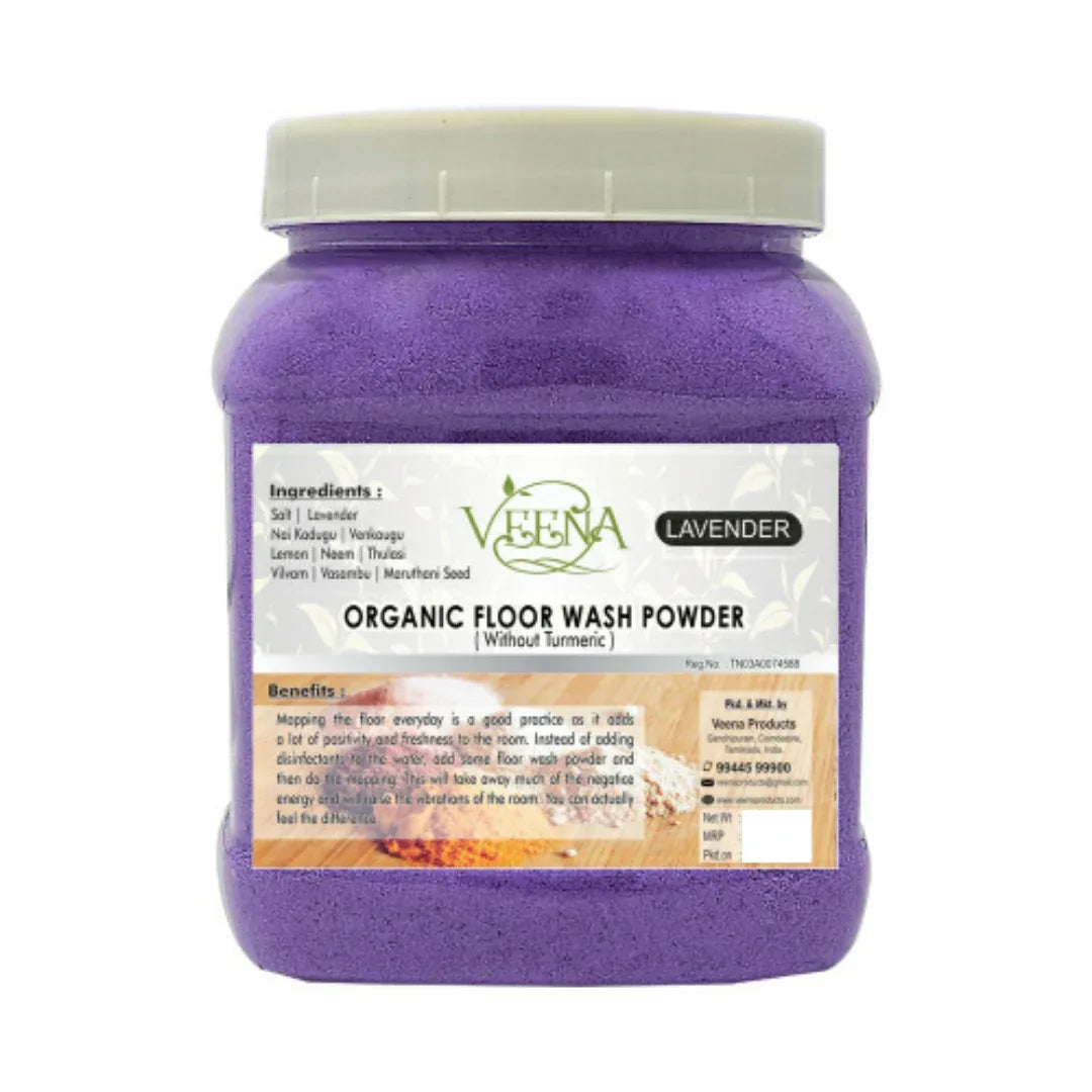 Veena Lavender Floor Wash Powder Without Turmeric - 500g (Pack of -2) - Orgoshops