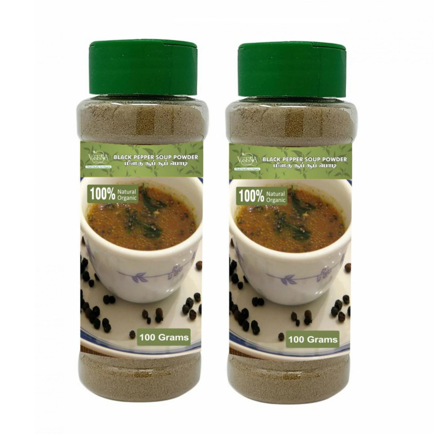 Veena : Products Black Pepper Soup Powder - 100g ( Pack of 2 ) - Orgoshops