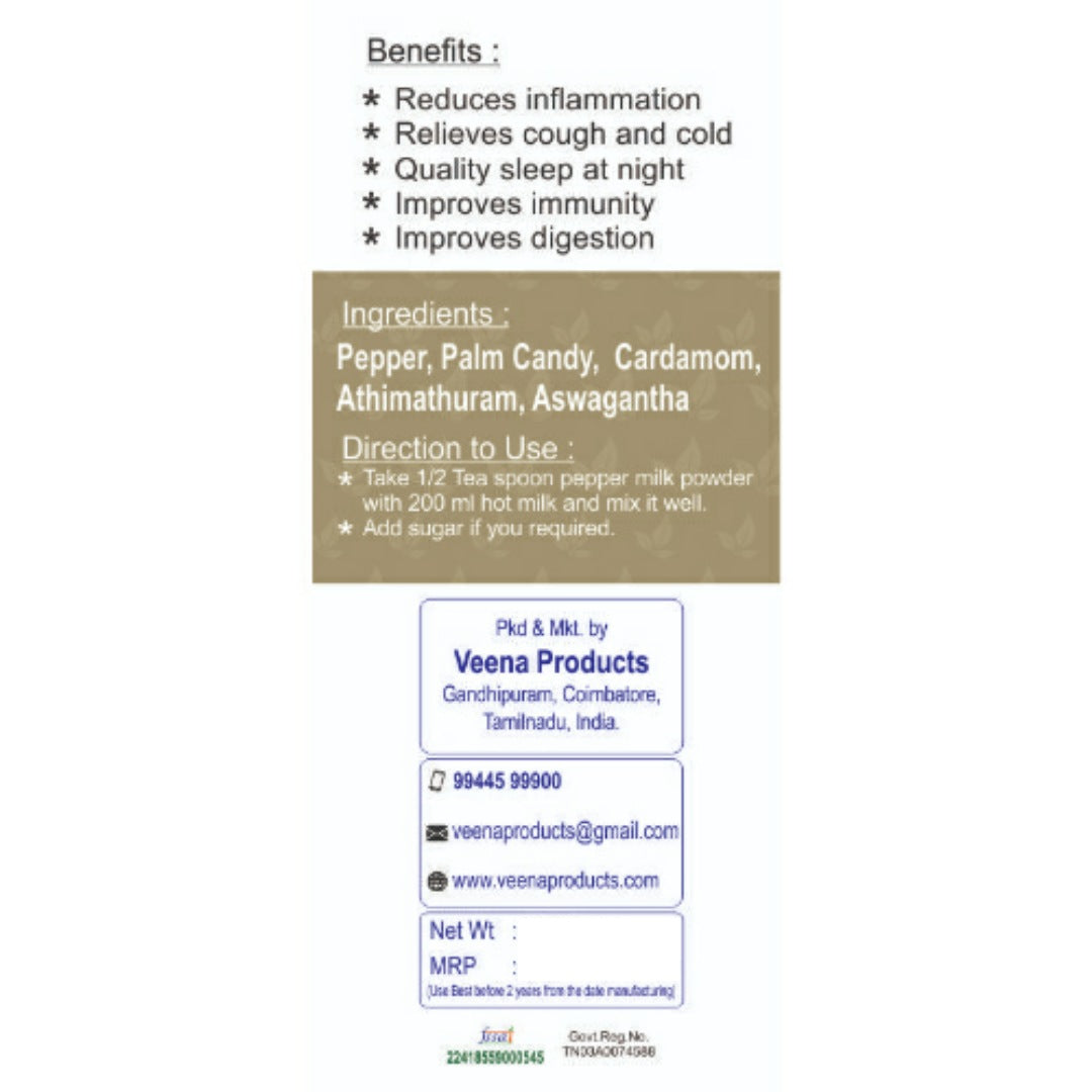 Veena : Products Palm Candy Pepper Milk Mix Powder - 75 g