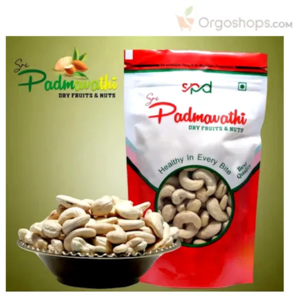 Natural Whole Cashews / Cashew / Whole Cashew Nuts - 250g (Sri Padmavathy Dry Fruits and Nuts) - Orgoshops