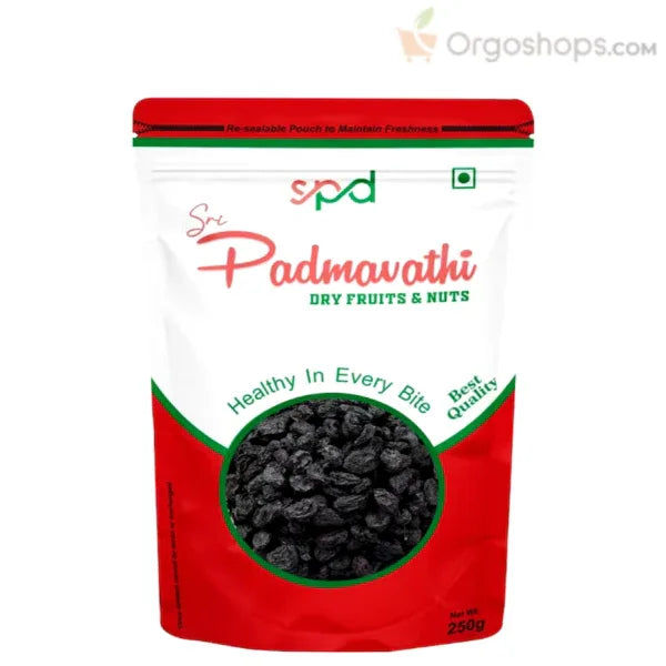 Black Raisins Seeded / Raisin / Black Raisin - 250g (Sri Padmavathy Dry Fruits and Nuts) - Orgoshops