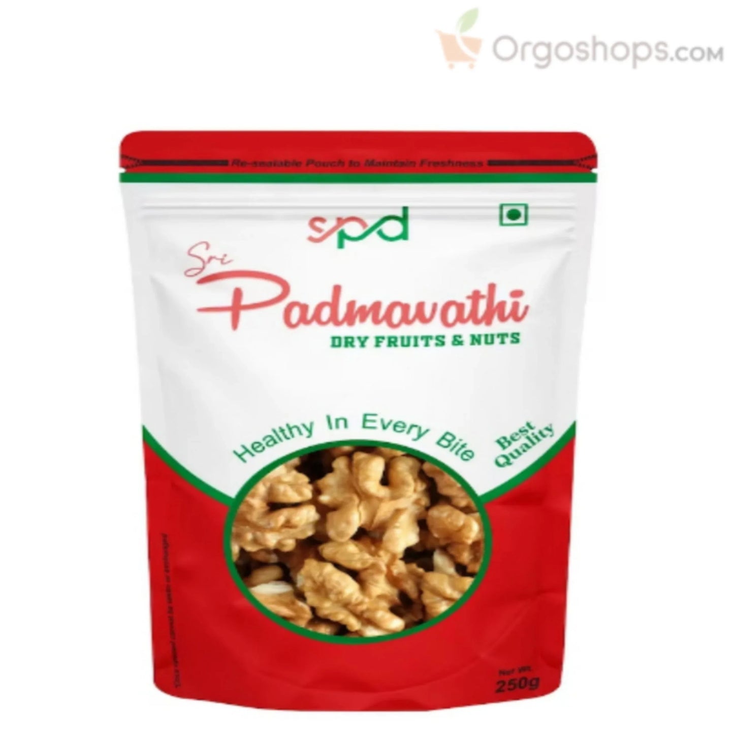 Premium 100% Natural Dried Walnut | Premium Akrot | Unsalted Walnut | Walnut - 250g (Sri Padmavathy Dry Fruits and Nuts) - Orgoshops