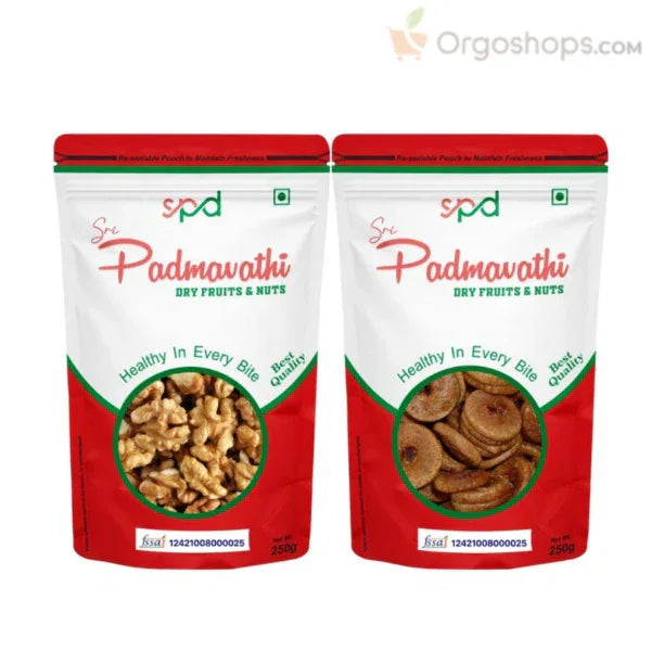 Walnuts / Fig / Wallnuts and Fig Combo Pack - 250g (Sri Padmavathy Dry Fruits and Nuts) - Orgoshops