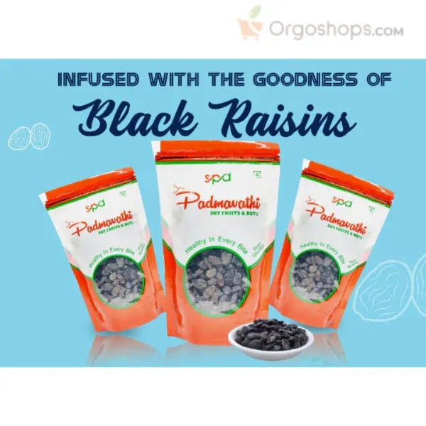 Black Raisins Seedless/Black Raisin/Raisin/Thirachai Palam - 250g (Sri Padmavathy Dry Fruits and Nuts) - Orgoshops