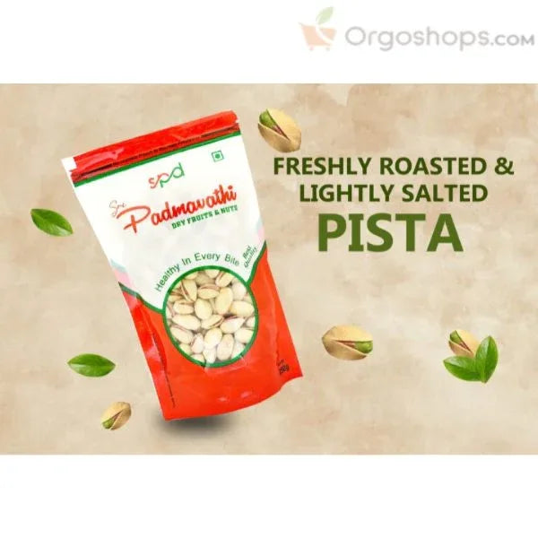 Premium Salted Pistachios / Organic Shelled Pistachios / Pistachios / Pista - 250g (Sri Padmavathy Dry Fruits and Nuts) - Orgoshops