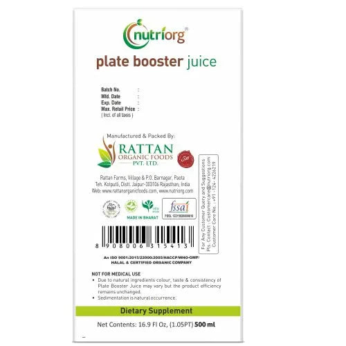 Nutriorg Plate booster Juice - 500ml - Orgoshops