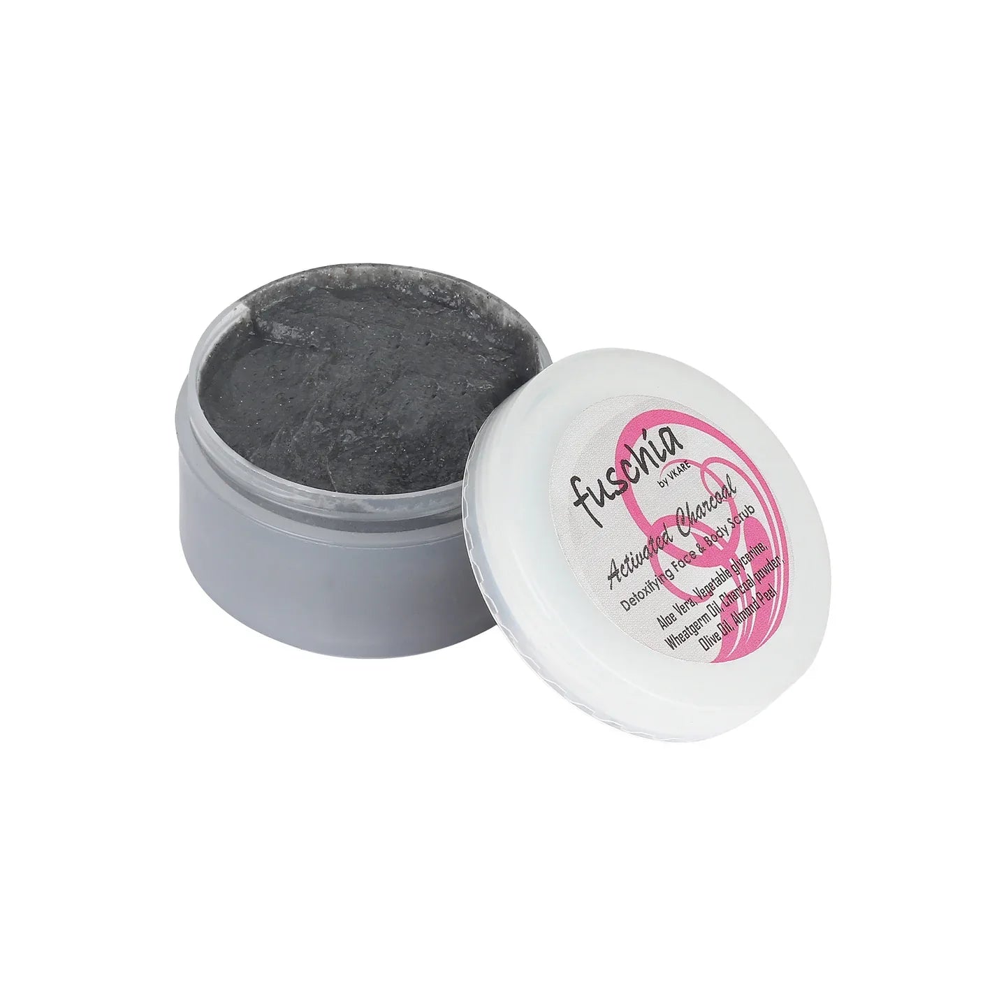 Fuschia - Activated Charcoal - Face & Body Detoxifying Scrub -50g - Orgoshops