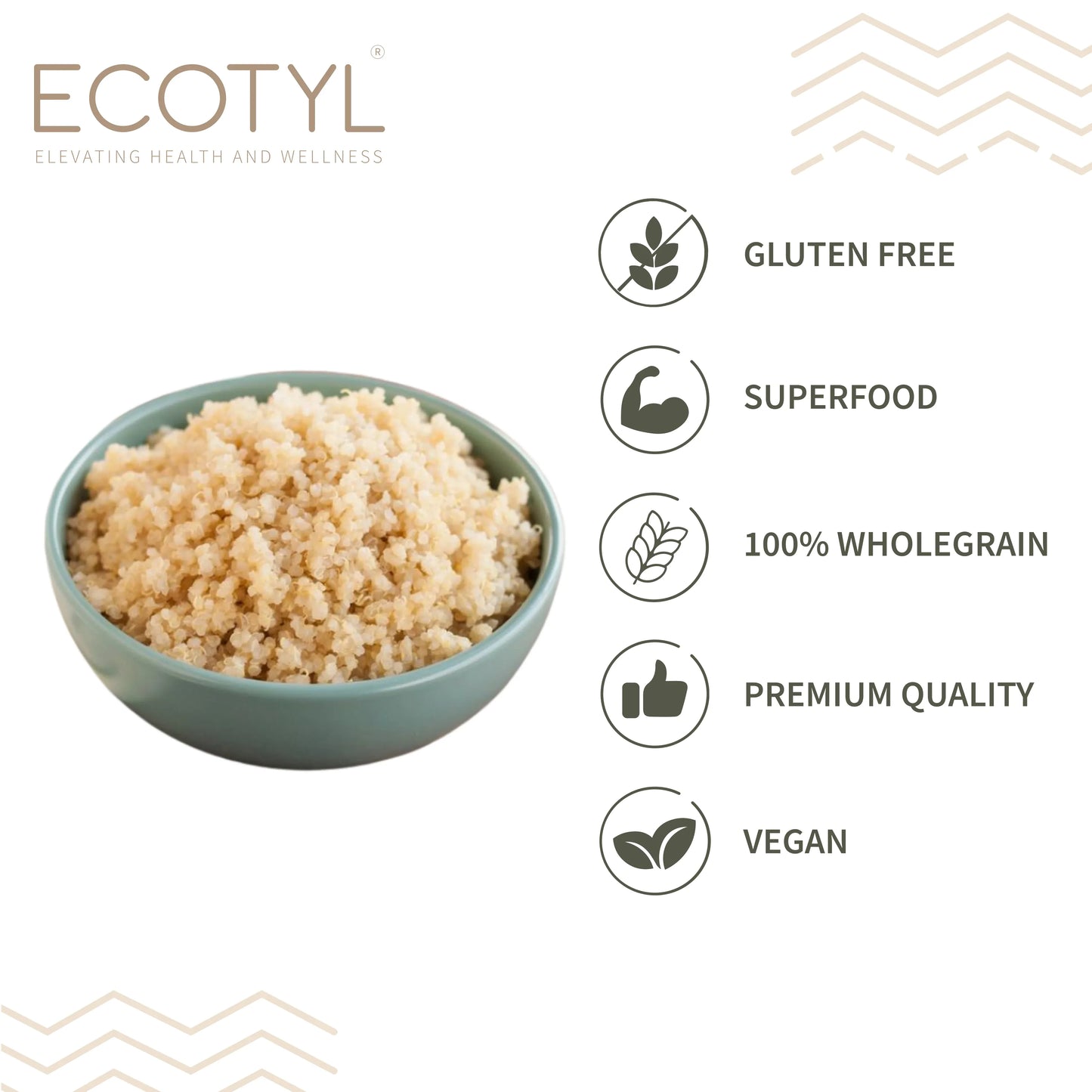 Ecotyl Quinoa (White) | Gluten Free | High Protein - 500g - Orgoshops