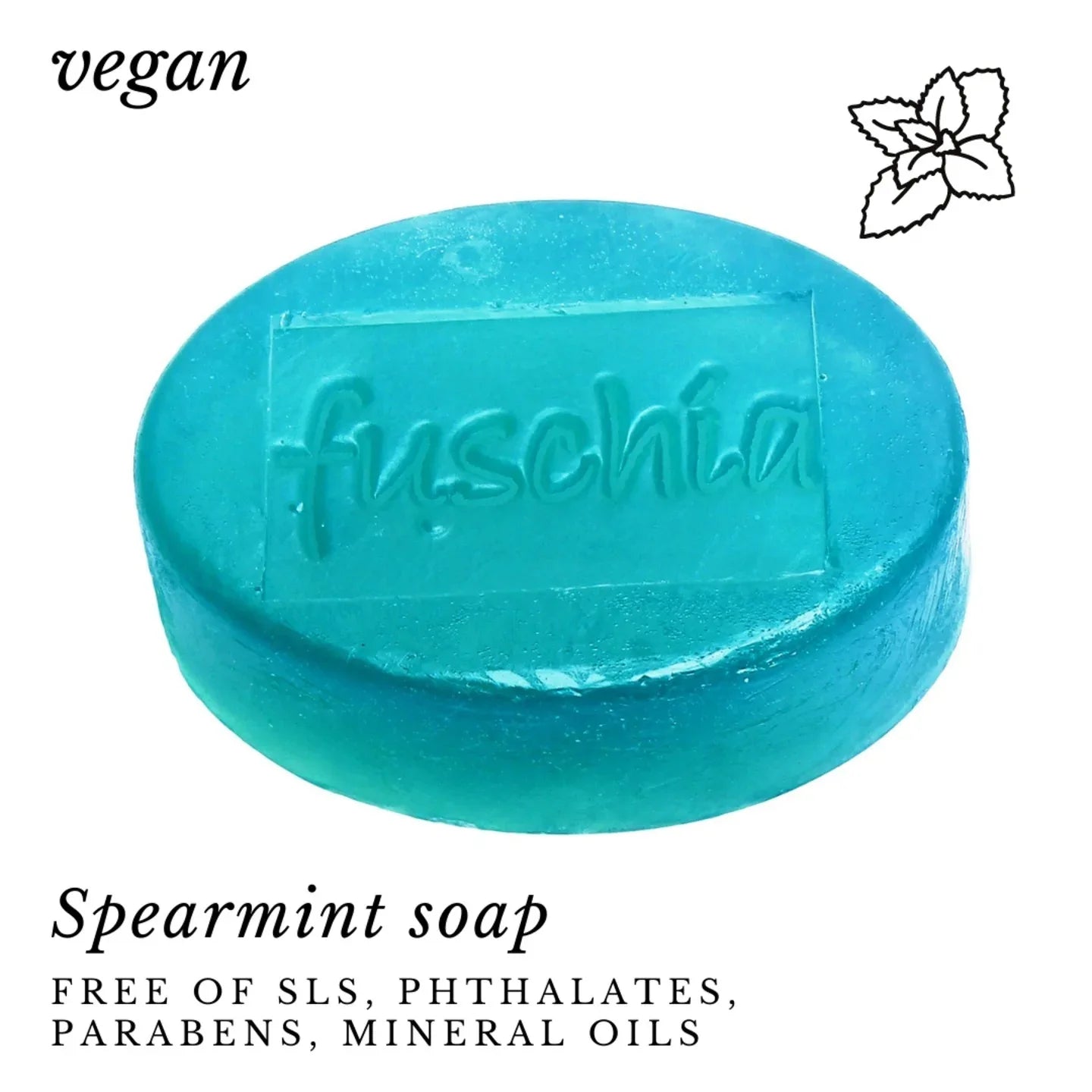 Fuschia - Spearmint Natural Handmade Glycerine Soap - 100g - Orgoshops