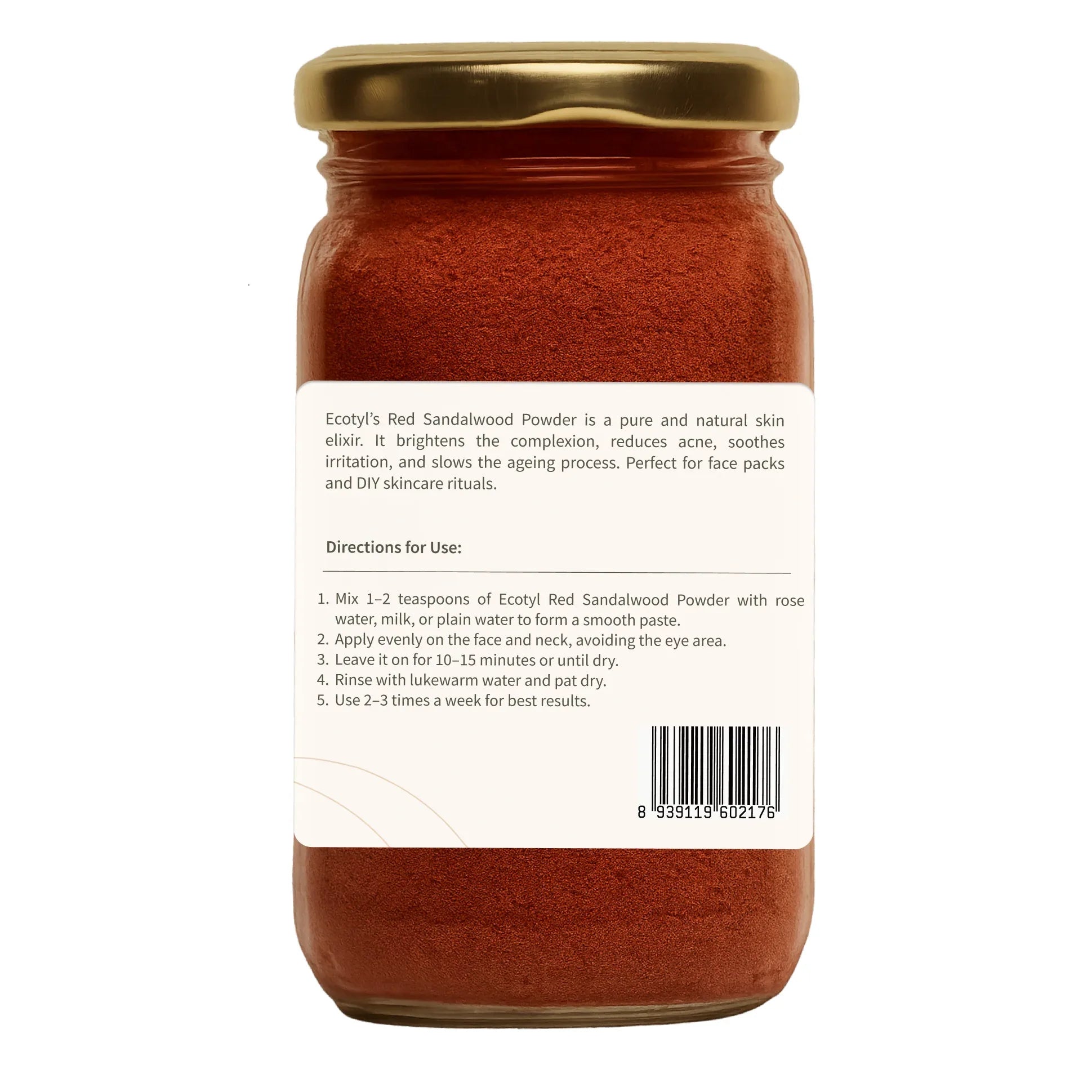 Ecotyl Red Sandalwood Powder | Natural Skin Brightener | Anti-Acne| Ayurvedic Skincare - 100g - Orgoshops