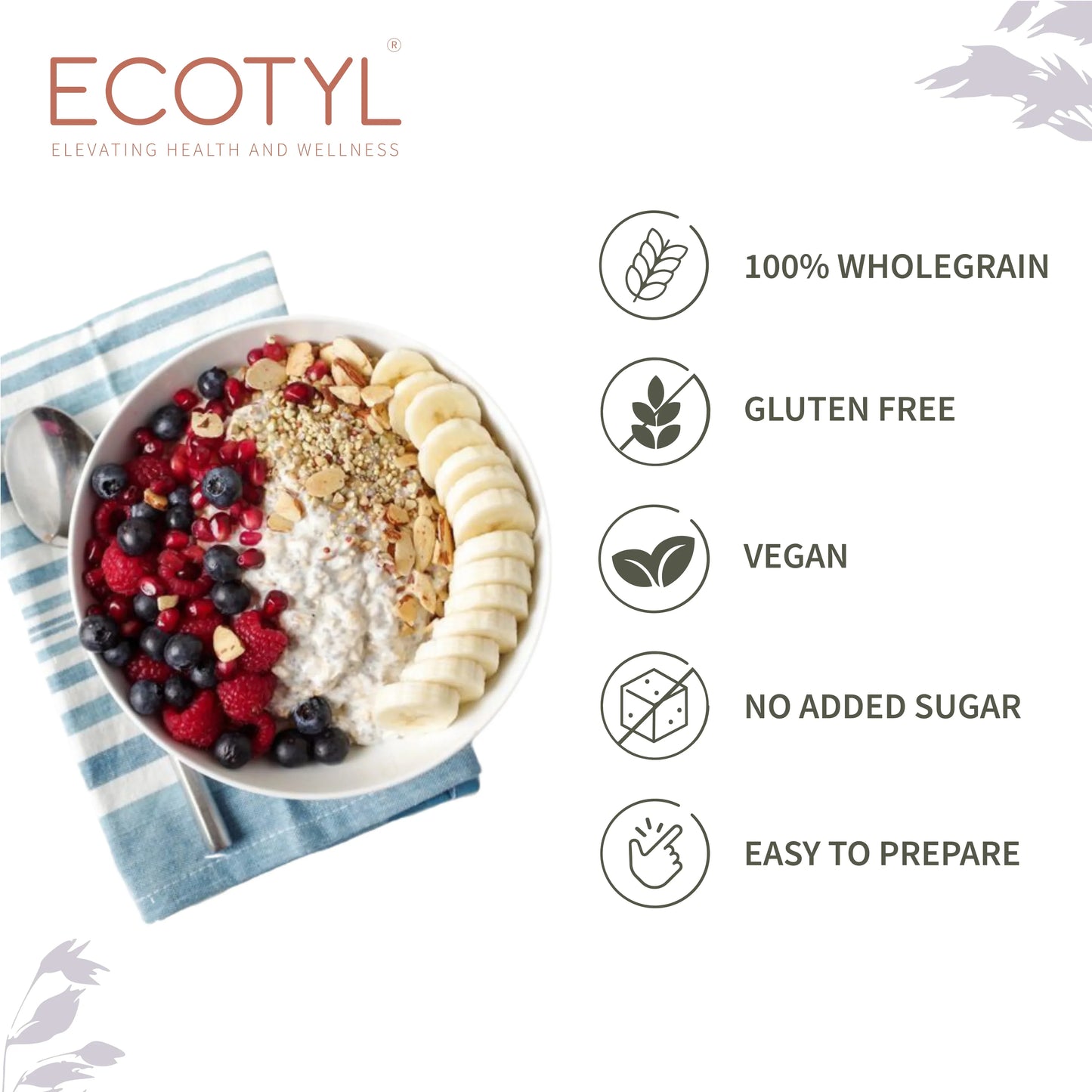 Ecotyl Rolled Oats | Gluten Free | Protein Rich - 500g - Orgoshops