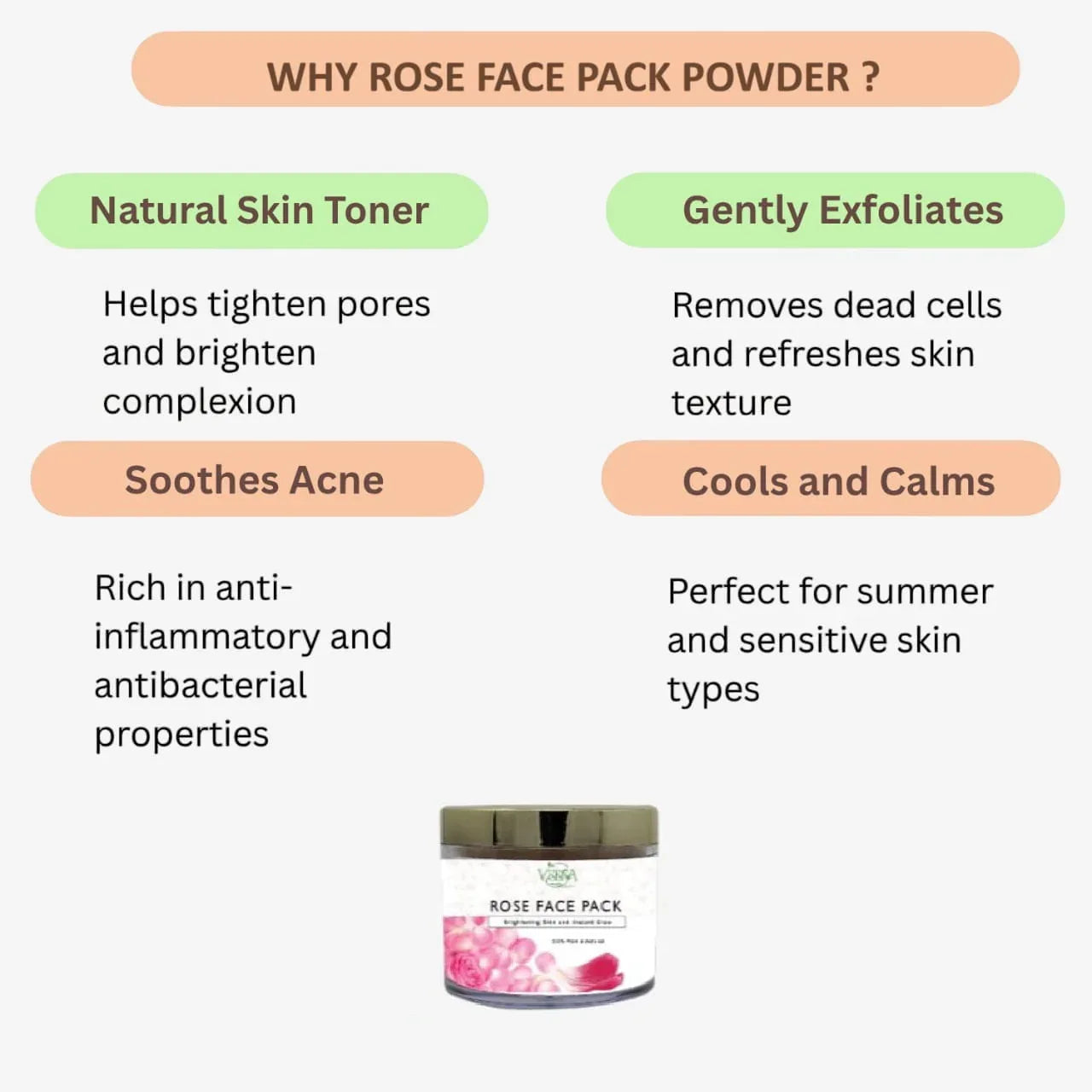 Veena Rose Face Pack Powder - 40g ( Pack of 2 ) - Orgoshops