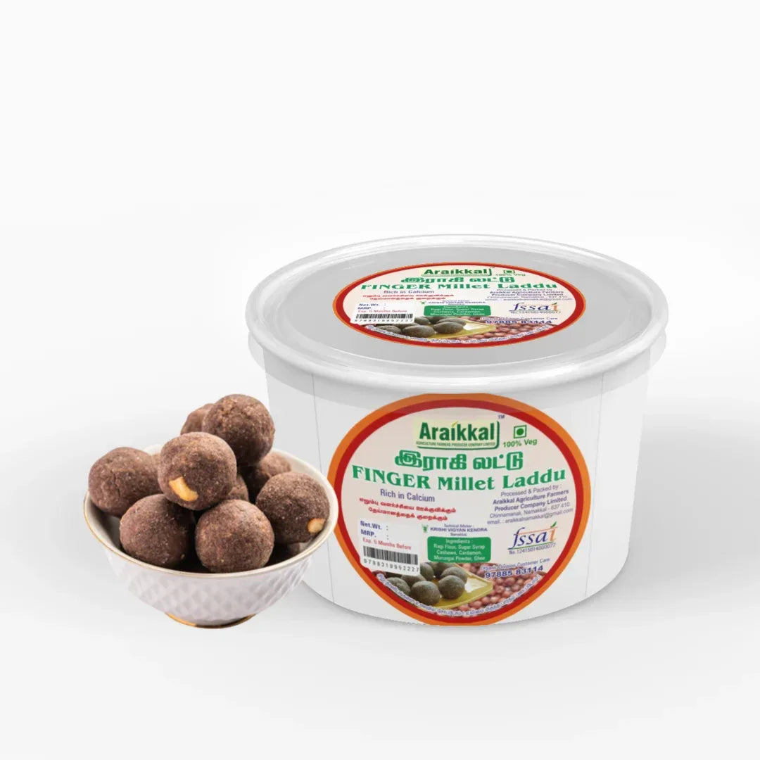 Araikkal Finger Millet Laddu - 12 Pcs (300 g, Pack of 2) - Orgoshops