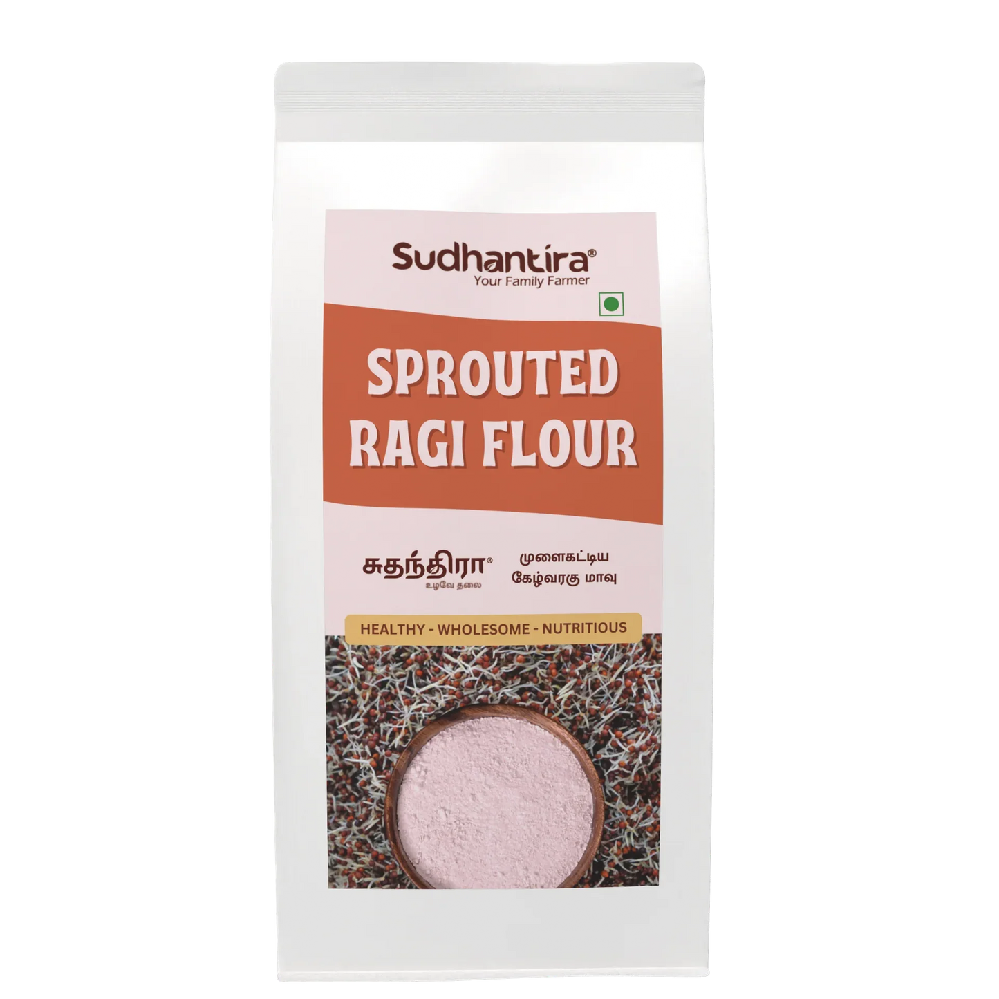 Sudhantira Organic Sprouted Ragi Flour - 1kg - Orgoshops